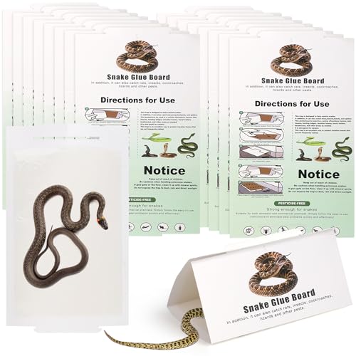 16 Pack Jumbo Sticky Snake Traps Super Sticky Glue Trap for Snakes Mice Rat Large Snake Glue Trap Outdoor Home Garden Yard Farm Rat Glue Board Easy to Set 14 x16.6