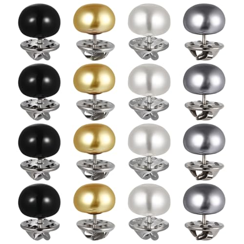 Amosfun Botones De Broche De Camisa Sin Costura 20 Piezas Botón Instantáneo De Perla Multicolor Para Banquetes Bodas Y Uso Diario Fácil De Usar