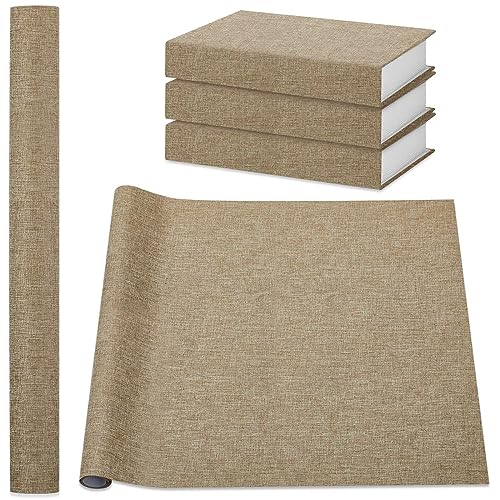 PerKoop Book Cloth for Book Binding 40 x 16 Inch Fabric Surface Paper Backed Bookcover Archival European Durable Strong Bookbinding Supplies Cover Books Album Scrapbooking (Linen Color)
