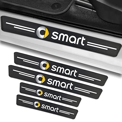 4 listones de puerta para coche, protección con logotipo de fibra de carbono, para umbrales de puerta de coche, resistente a los arañazos Cover