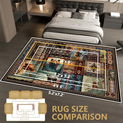 Tapete decorativo marrón con diseño oso 218x157 cm miniatura 2