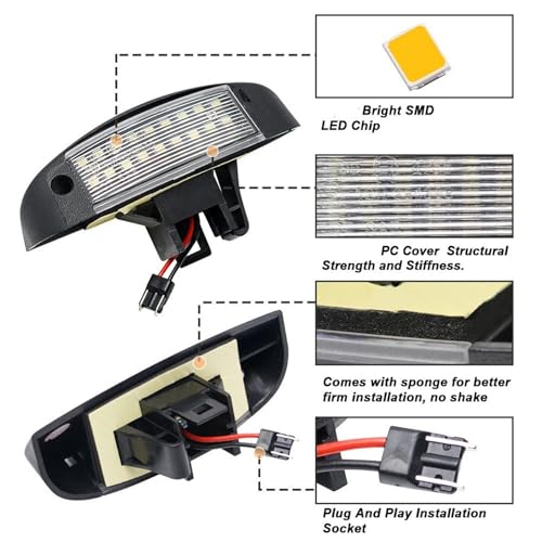 Luces matrícula LED Fiat Ducato 1994-2006 carcasa resistente 2 uds 5