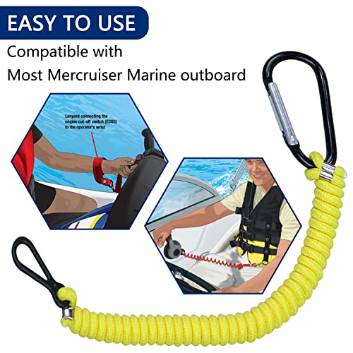 Image of 8M0092850 Boat Kill Switch Lanyard Replacement for Mercury Marine Boat Emergency Stop Switch Safety Lanyard 54 Inch