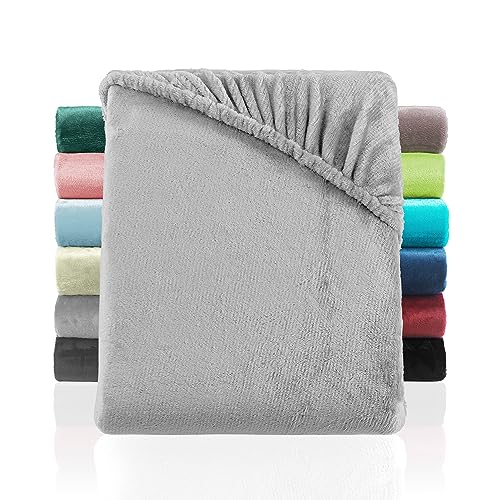 Cashmere Touch Spannbettlaken ähnlich Nicky, Teddy, Corals Fleece Kinder Spannbetttuch 70x140 cm Grau