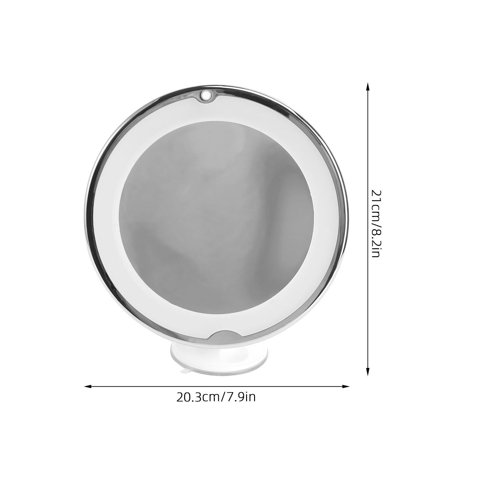 ibasenice Espejo de Maquillaje Redondo con Aumento 7X y Ventosa, Espejo de Tocador con Luz LED Blanco de Vidrio para Baño y Maquillaje