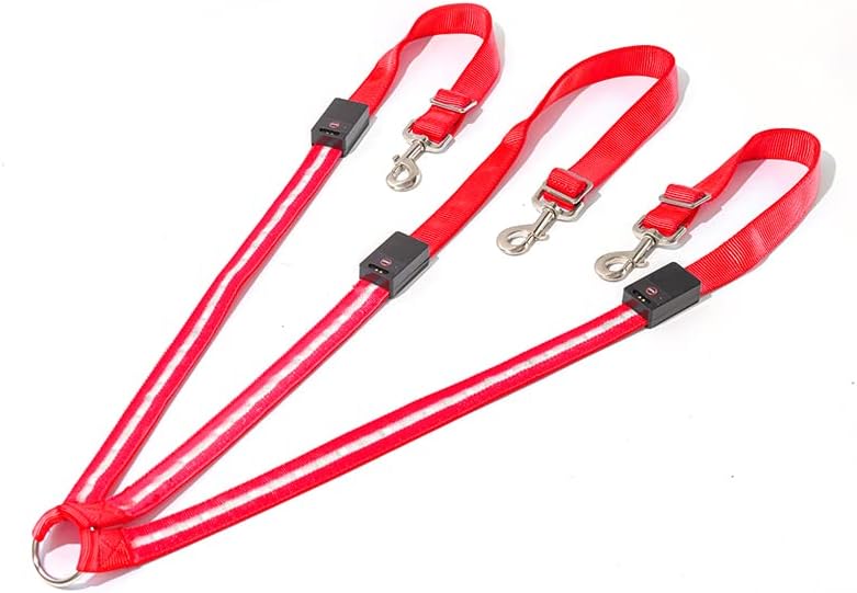 UDRENM Collar de pectoral de caballo LED Bridle Halter Tack de alta visibilidad para montar a caballo nocturno (rojo)