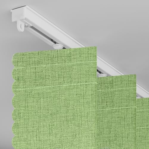 Image of AJAZZ 100% Blackout Accordion Doors for Closet Magnetic Door Curtain Invisible Folding Door for Bedroom Living Room Doorway Curtain Sets Included Tracks (1 Pack, 72W x 80 L, Green)