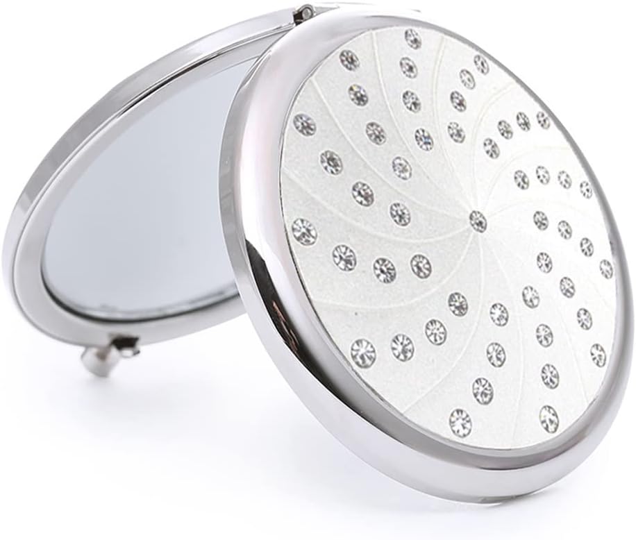 Silver Round Portable Makeup Time to Run Small Gift image 2