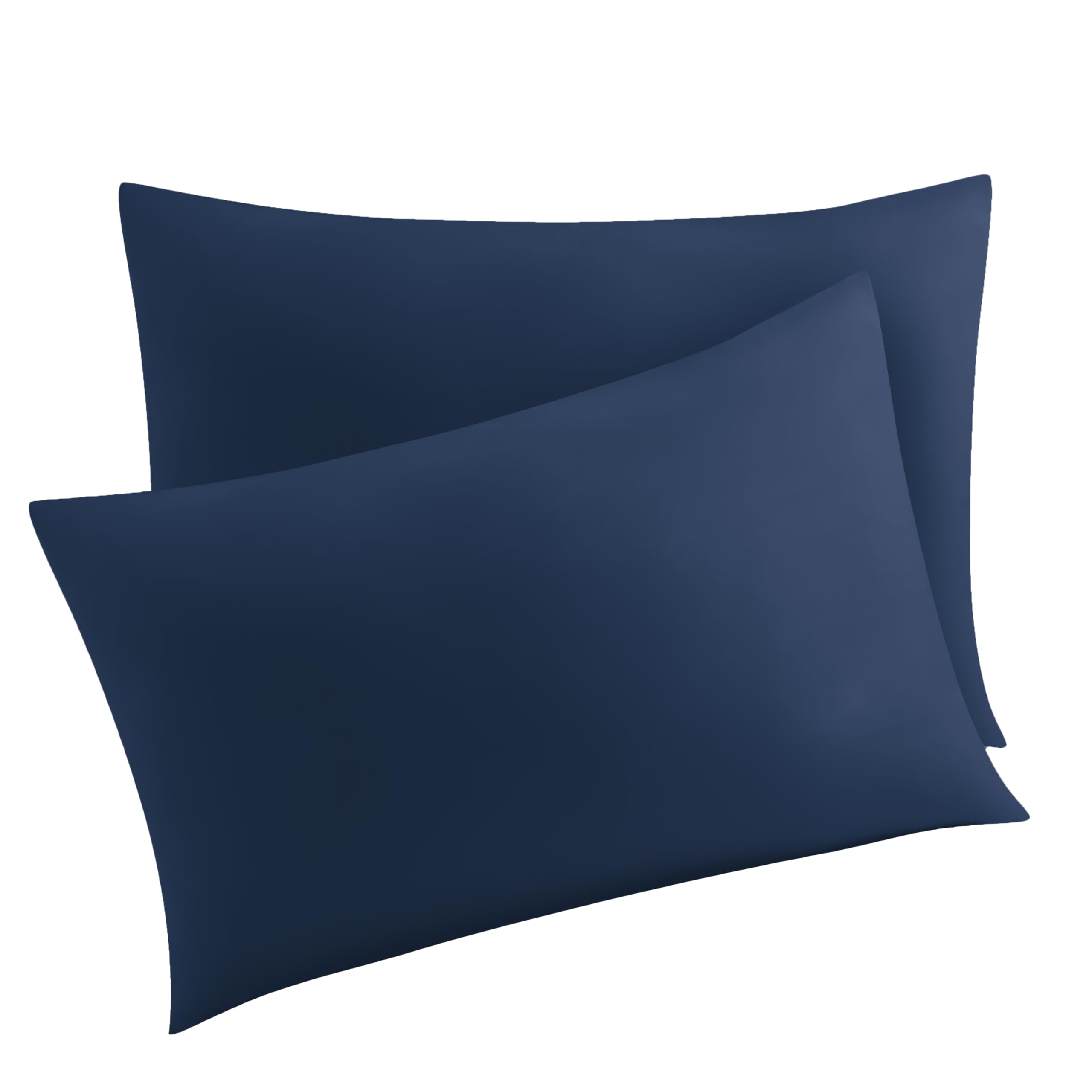 Paquete de 4 fundas de almohada de tamaño estándar, 100 % algodón egipcio, 400 hilos, tejido satinado, fundas de almohada refrescantes con cremallera oculta, transpirables, no ruidosas, de fácil