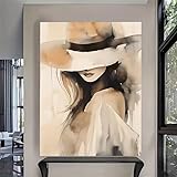 DAMAIART Elegantes Damen-Leinwandbild – Modernes 