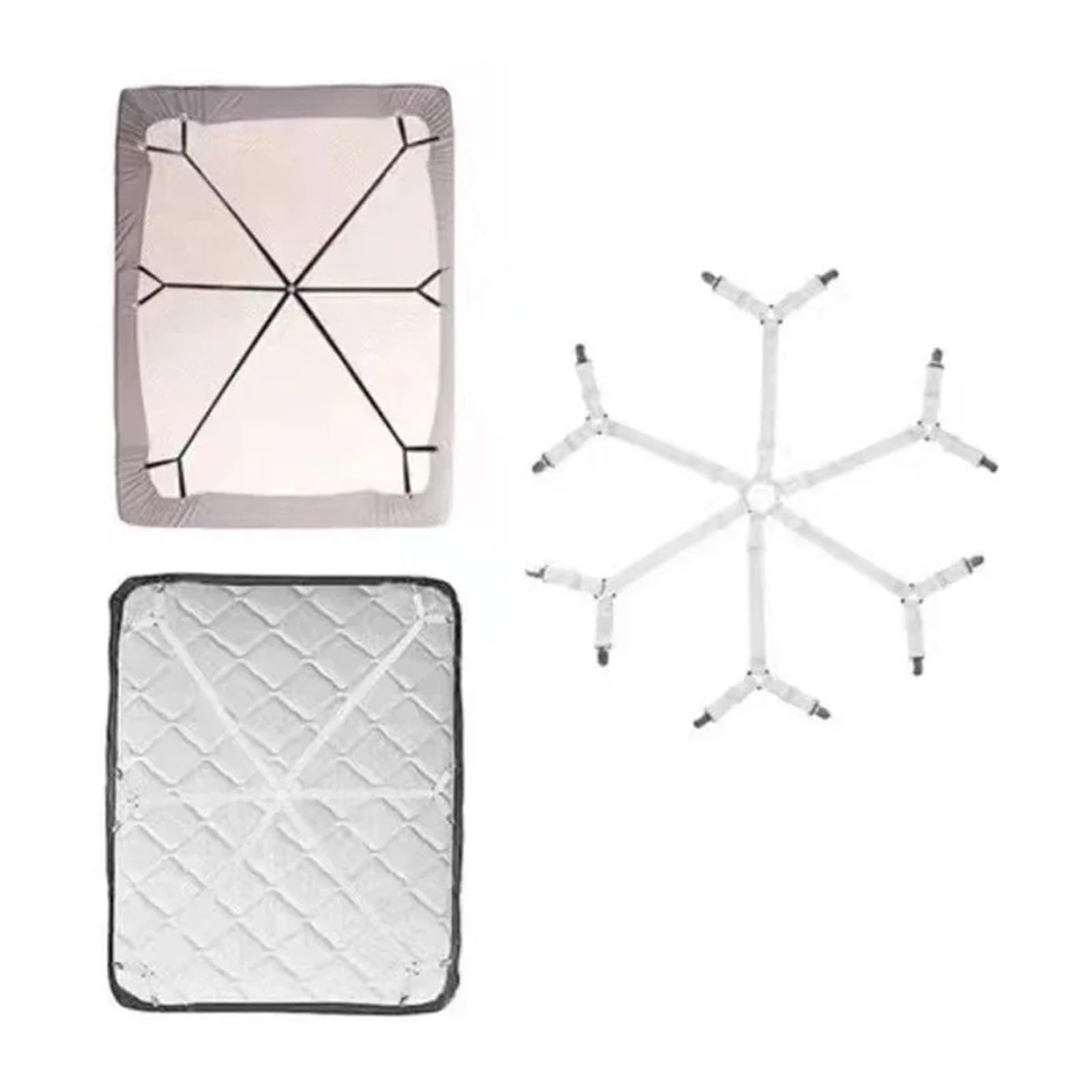 PFMSAAF bed sheet clips Bed sheet anti slip fastener, tablecloth, sofa cushion, elastic rope clip, bed fixing buckle, duvet cover, strap for bed(B-white 1pcs)