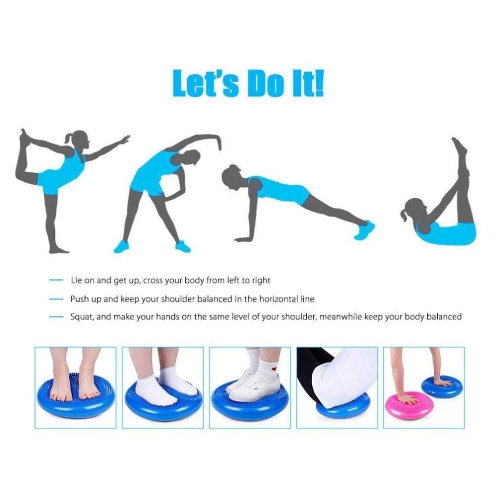 Balance Board,Matte Aufblasbares Gleichgewichtskissen Yoga Workout Fitness Training Übung Balance Sitzpolster Mit Handluftpumpe (2),Purple