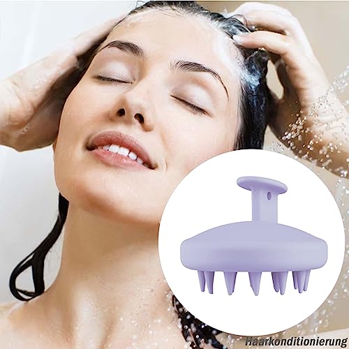 SERKER Kopfhaut Massagebürste Shampoo Bürste,Silikon shampoo haarbürste, scalp massager zum Peeling und zur Stimulierung des Haarwachstums, Schuppenreduktion, Kopfmassage(Lila Violett)