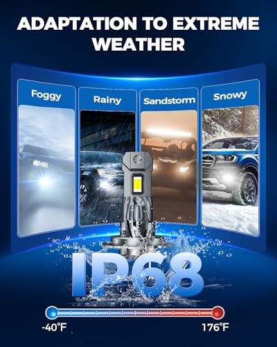 Image of Marsauto H7 Light Bulbs, 30000LM 800% Brighter Bulbs, Real Mini Size 6000K Cool White IP68 Waterproof, Plug and Play