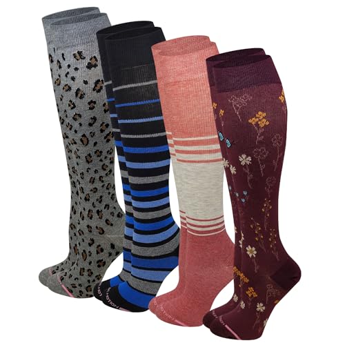 Image of Dr. Motion Compression Knee High Socks for Women - 4 Pairs Pack