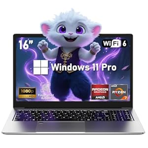 Portátil para juegos, computadora portátil de 16 pulgadas, 32 GB de RAM 1 TB SSD, AMD Ryzen 7 5825U (hasta 4.5 Ghz), gráficos AMD Radeon, pantalla FHD de 16 pulgadas 1920 x 1080, WiFi 6, BT5.2