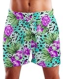 Kleidungstyp: Klassische Boardshorts mit Kordelzug und Mashlining mit Hawaii-Print | Unisex - Diese Short besteht aus weichem, dünnem und sehr leichtem Material und ist daher ideal für heiße und sonnige Tage. Ob zu Karneval, Karneval, Urlaub, am Strand, am Pool, in der Schule oder auf einer Mottoparty, Sie werden viele Komplimente erhalten.