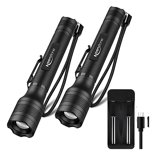 Brightest LED Flashlights Rechargeable 2 Pack, Waterproof 1500 High Lumen Handheld Flashlights with 5 Light Modes and Pocket Clip for Emergency or Camping(4 pcs 18650 Battery and Charger Included)
