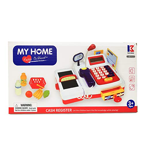 image for Yellow River Cash Register Toy for Kids, Cashier Toy Playset with Cash