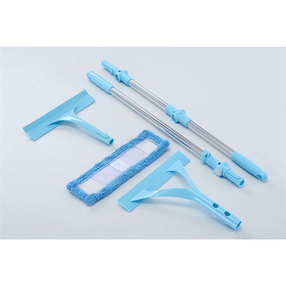 Glaswischer-Rakel-Glasreiniger, Haushaltsreinigung, Hochhaus, Fenster, Teleskopstange, Reinigung, Glas, Kratzartefakt (Color : Blue)
