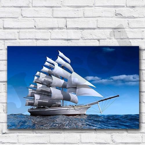 Image of Jasol Diamond Painting Kit, 40x30 Cms, Full Drill, 5D Crystals, Home Wall Decor Gift Set (Ship Black Perl M4553)