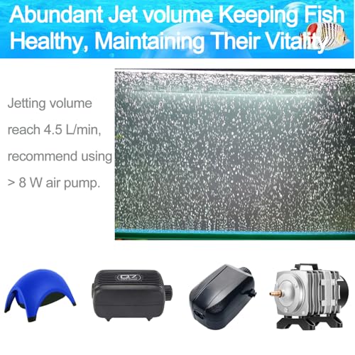 Image of 16 Inch Aquarium Air Stones Bar - Air Stone Kit with 5 Pcs Square Oxygen Diffuser Long Bubble Release Mineral Airstones for Fish Tank Pumps DWC Bucket Reservoir Pond