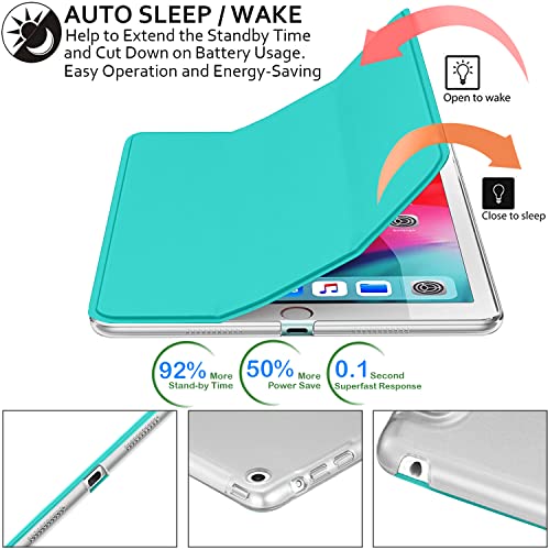 Image of DuraSafe Cases for iPad PRO 12.9 Inch 3rd [ Pro 12.9 3 Generation 2018 ] A1876 A2014 MTHN2HN /A MTHU2HN /A MTEL2HN /A MTEM2HN /A Trifold PC Lightweight Smart PU Leather Protective Hard Back Cover - Green