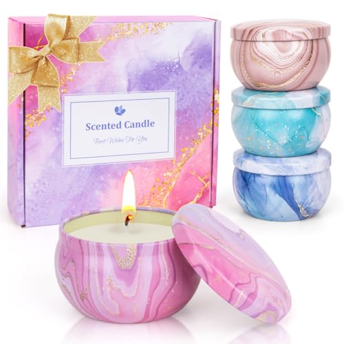 Candles Gift Set for Women, Aromatherapy Candles for Home Scented 4 Pack, 80 Hours Long Lasting, Womens Gifts for Christmas, Birthday, Valentines Day