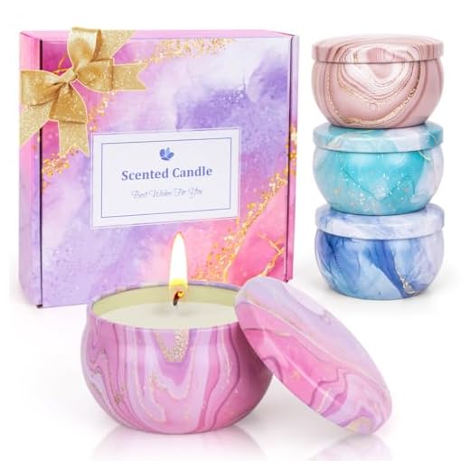 Candles Gift Set for Women, Aromatherapy Candles for Home Scented 4 Pack, 80 Hours Long Lasting, Womens Gifts for Christmas, Birthday, Valentines Day