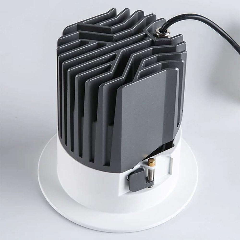 Reflektor wpuszczany 15W/18W/24W COB z powłoką przeciwodblaskową, lampa sufitowa do centrum handlowego Hotel Lobby Club Mall(Black(3000K warm light),24W)