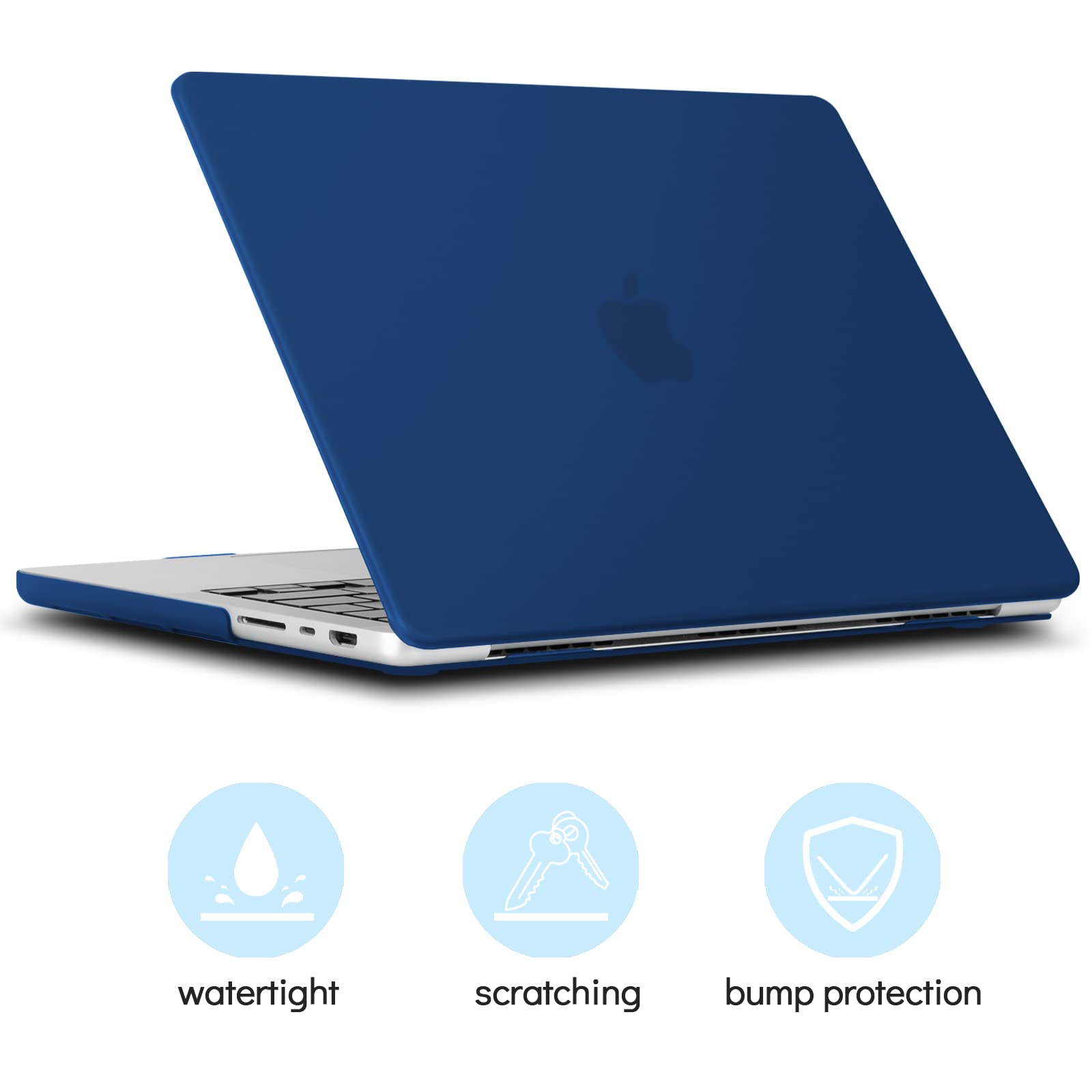 TECOOL Cover per MacBook Pro 14 Pollici M4 M3 M2 M1 Pro/Max 2021-2024 (A3401 A3185 A3112 A2992 A2918 A2779 A2442), Custodia Rigida Protettiva Sottile in Plastica e Copritastiera UE, Blu Navy