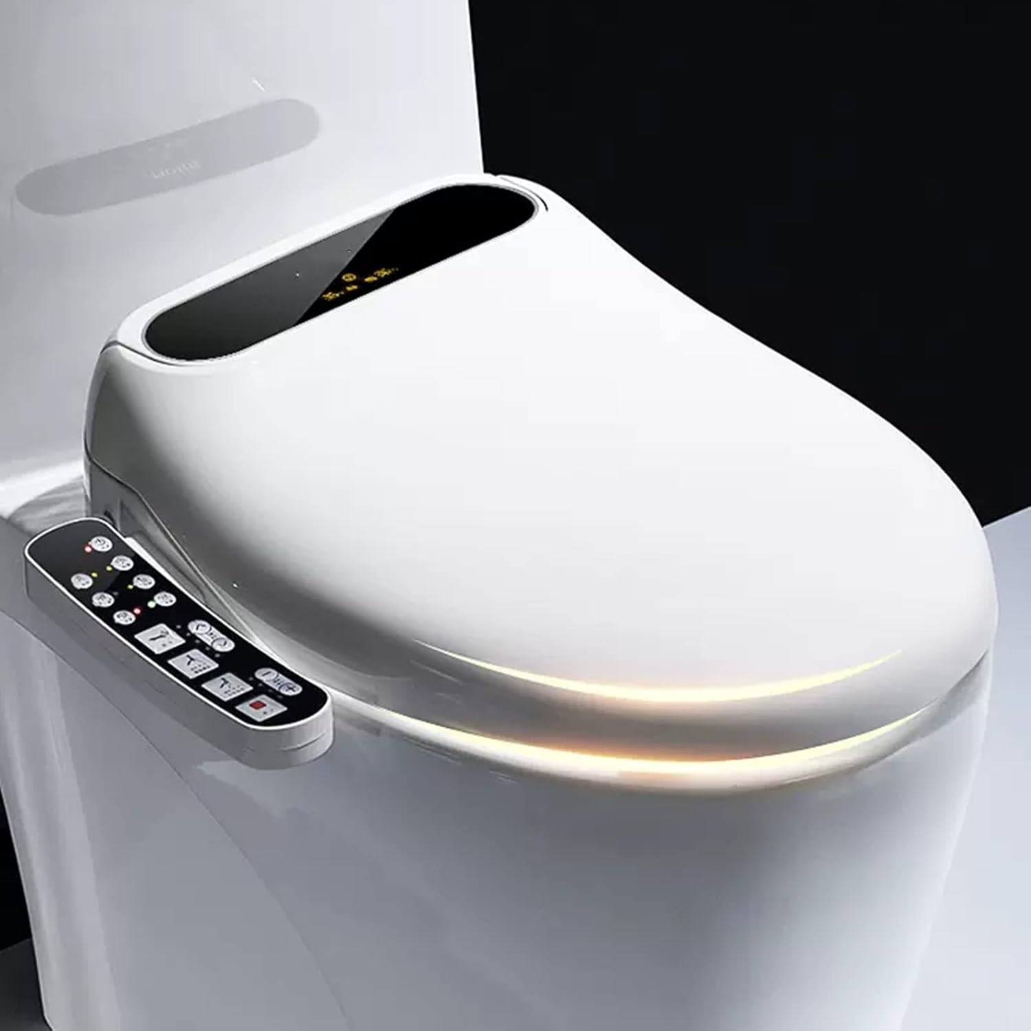 Electric Bidet Toilet Seat, Intelligent Toilet Heated Seat, WC Toilet Bidet Cover, Self Cleaning Nozzle, LED Display, WC Toilet Bidet Cover Toilet Seat Lid