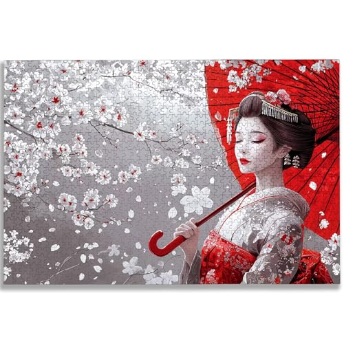 Puzzle de 1000 peças, puzzle Japão com caixa para adultos, DIY paisagem quebra-cabeças de madeira para adultos, 1000 peças de quebra-cabeças desafiadoras, para decoração de casa, presente para mulher