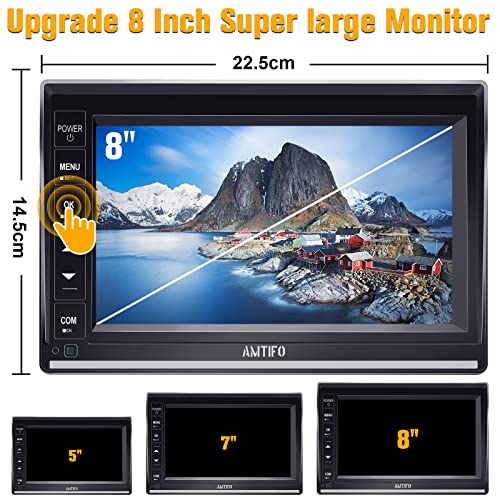 Amtifo Rv Backup Camera Wireless Hd 1080P 8 Inch Touch Key Monitor Trailer Rear View System For Truck 5Th Wheel Camper Reverse Cam Dvr Split Screen 4 Channels Compatible With Furrion Pre-Wired Rvs A5 #TOP1