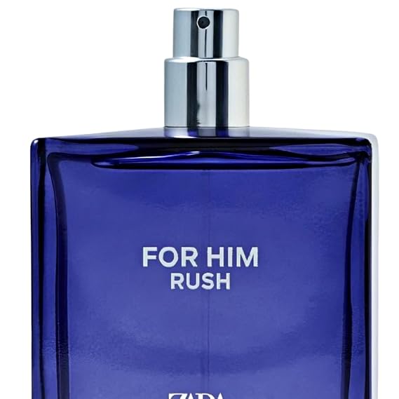Zara For Him Rush Perfume for Men Spicy Raspberry Violet and Amberwood Scent Eau de Parfum 100ml (3.38 fl. oz.)