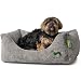 HUNTER Orthopädisches/Ergonomisches Hundesofa Bielefeld, Hundebett mit Memoryschaum, entlastet Gelenke & Rücken, waschbarer Bezug, rutschhemmend, kuscheliges Innenkissen, Farbe: grau, Größe: L