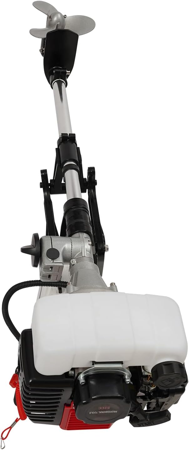 Heavy Duty 52CC 2.3 HP 2 Stroke Gas-Powered Outboard Motor Trolling Motor Boat Engine Long Shaft with Air Cooling System and Manual Pull Start for Inflatable Fishing Boats Yachts Water Sport Tools