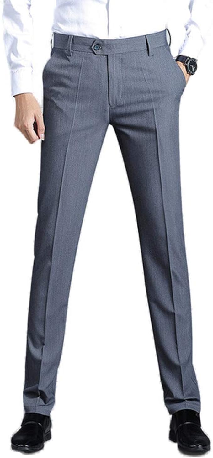 Amazon Co Jp Happylifehere メンズ ビジネス スラックス スリム 美脚 スーツパンツ タイト 通勤 仕事着 ロングパンツ 春 夏 秋 薄手 ネイビー グレー ブラック 服 ファッション小物
