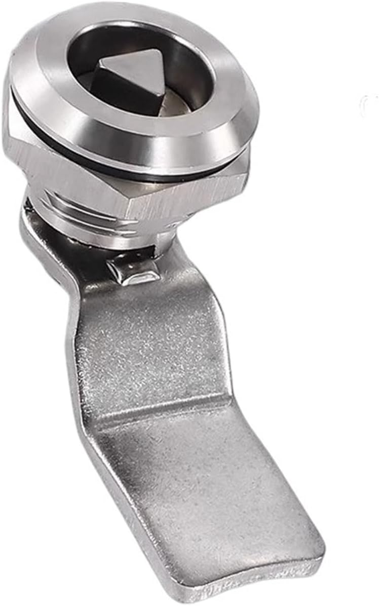 Stainless Steel/Zinc Alloy Cabinet Lock with Key Rotary Tongue Triangular Locks Distribution Box Straight Circular 1Pcs(Plastic)