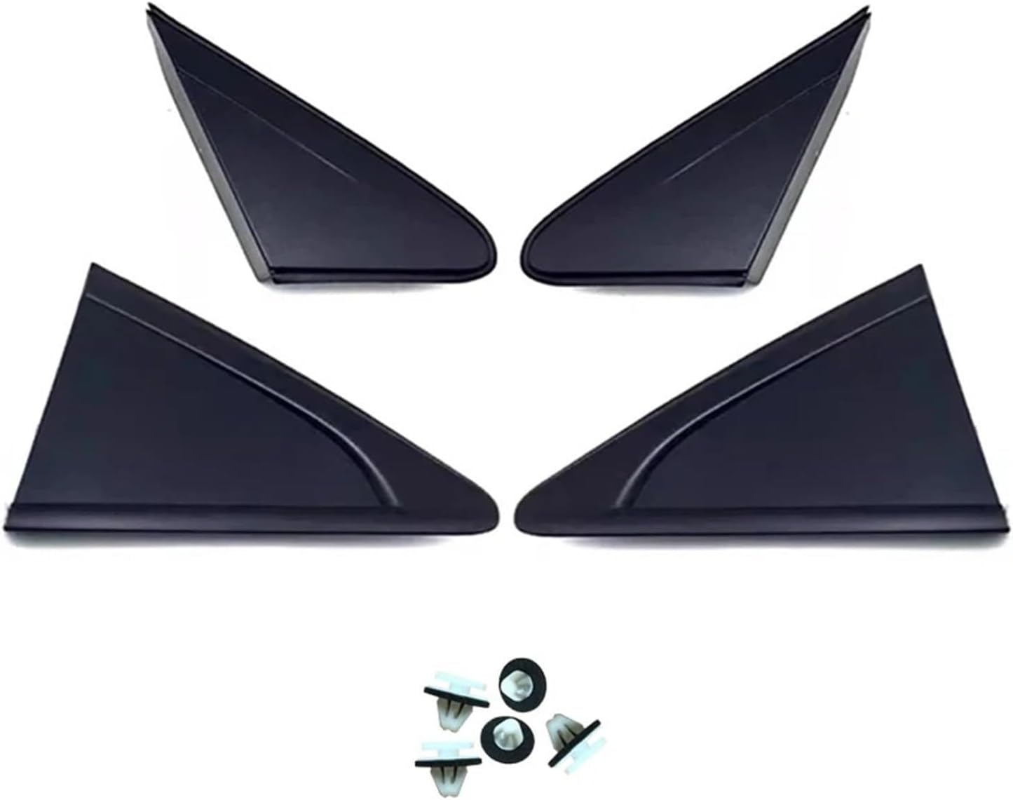 Front Rear Window Rearview Mirror Triangle Panel Corner Molding Trim Compatible with Cruze 2009-2014 96893215 96893216 95991480(Front Rear 4PCS)