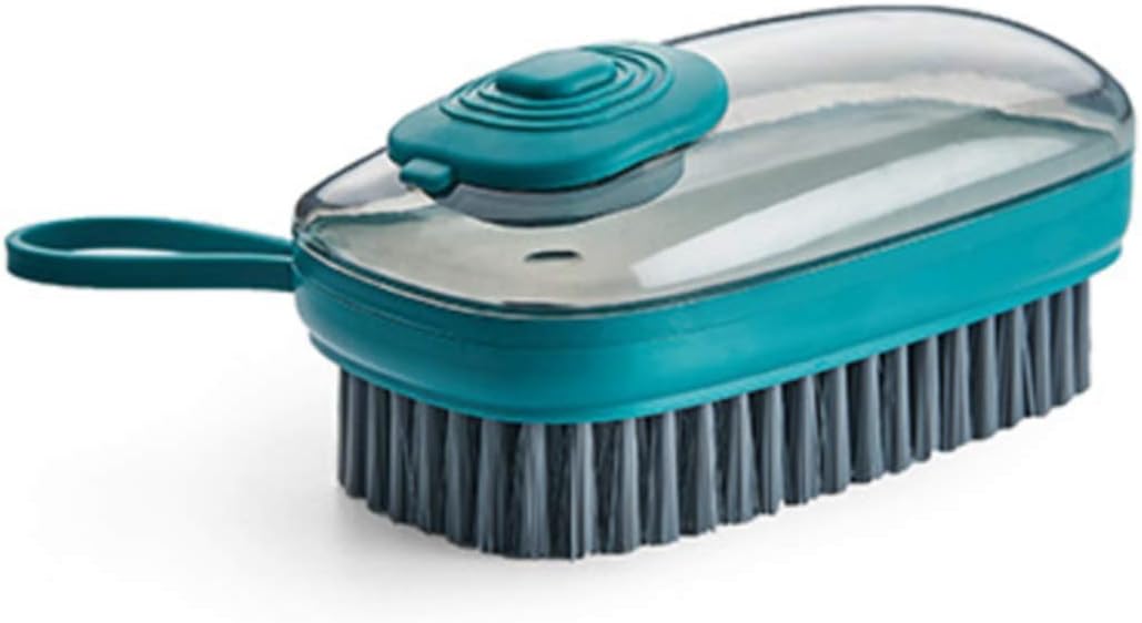 pepplo® Scrub Brush, Quality Easy to grip Soft Laundry Clothes Shoes Pot Washing Scrubbing Brush, Automatic Liquid Addition (1PCS, Dark Green)