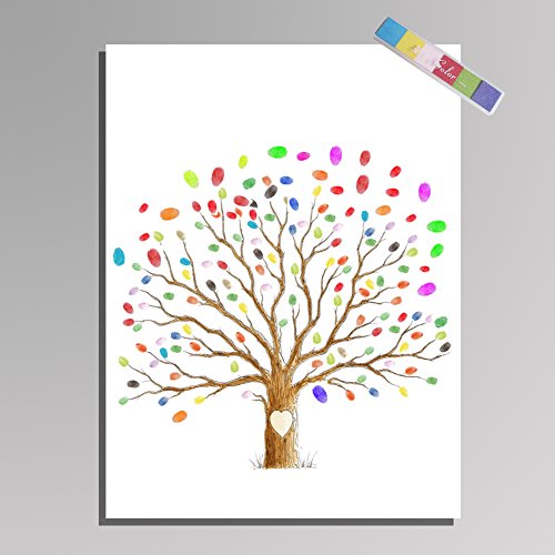 LianLe Huella Digital de la Boda Lienzo Firma el Libro de Visitas...