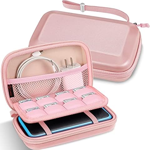 Fintie Tasche für Nintendo 2DS XL / 3DS XL - Tragetasche Aufbewahrungstasche Transporttasche mit Spielkartenhaltern und Haltegurt für die Nintendo 2DS XL / 3DS XL / 3DS / 3DS LL Konsole, Roségold Cover
