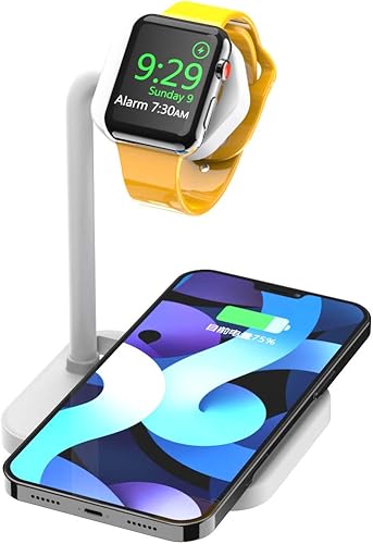 Soporte de carga 2 en 1 para iWatch SE7654321, cargador inalámbrico para teléfono 131211X8Airpods 2, base de soporte para iWatch (adaptadores no