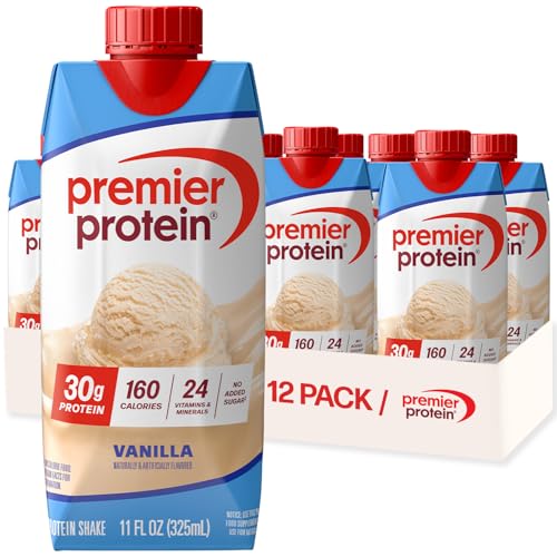 Premier Protein Shake, Vanilla, 30g Protein, No Added Sugar, 24 Vitamins & Minerals to Support...