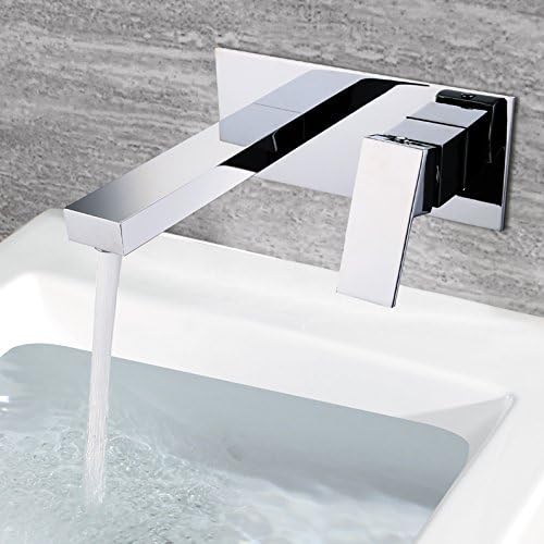 Miniatura 3 de Grifos de baño para montaje en pared, grifo para lavabo de cerámica cromado, latón macizo, válvula incluida, SUMERAIN