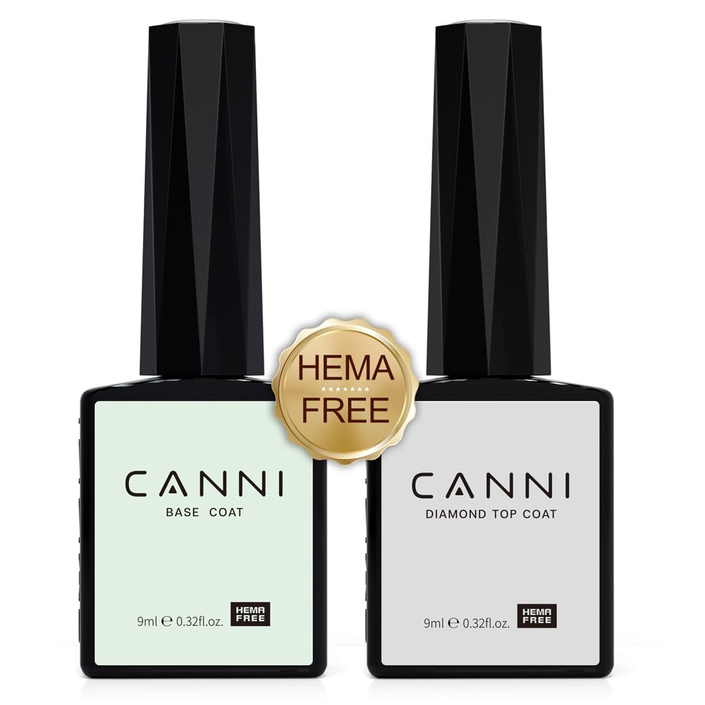 CANNI Top Coat & Base Coat esmalte semipermanente base y top coat semipermanente Gel Nail Polish Gel semipermanente Kit de Esmalte de Uñas Gel Arte de Uñas