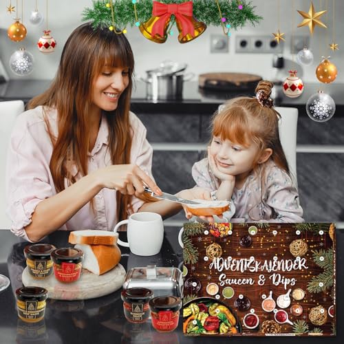 He-Ju Saucen & Dips Adventskalender 2025, 24 pikante bis scharfe Saucen & Dips in Gläschen, idealer Weihnachtskalender 2025 für Foodies, Grillfans & Feinschmecker