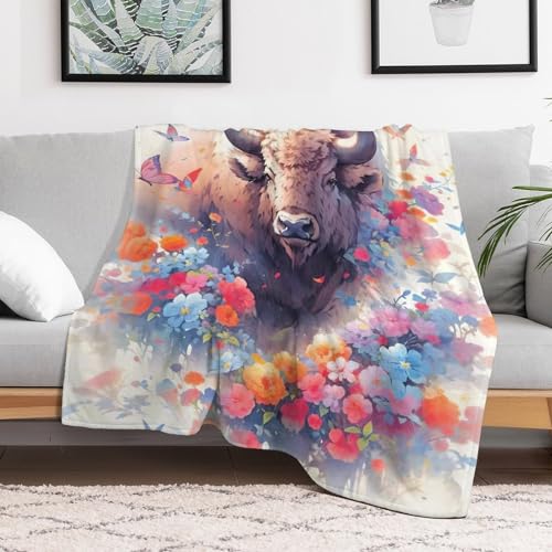 Couverture confortable bison coloré pour lit chaud