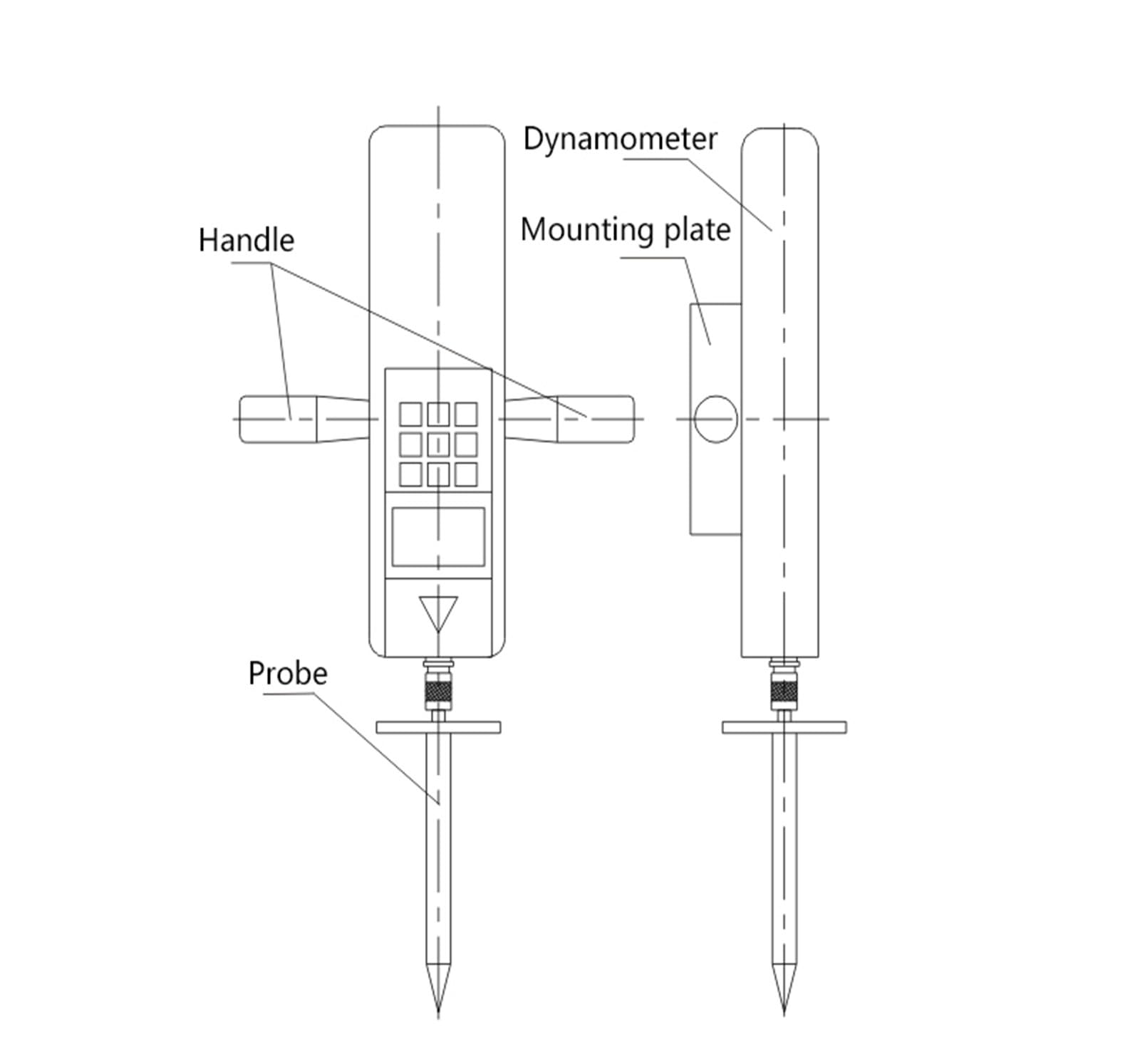 Probador de dureza, Probador Digital de dureza del suelo instrumento de compactación AYD-2 inserción profunda 0~450mm con función de ajuste de aceleración